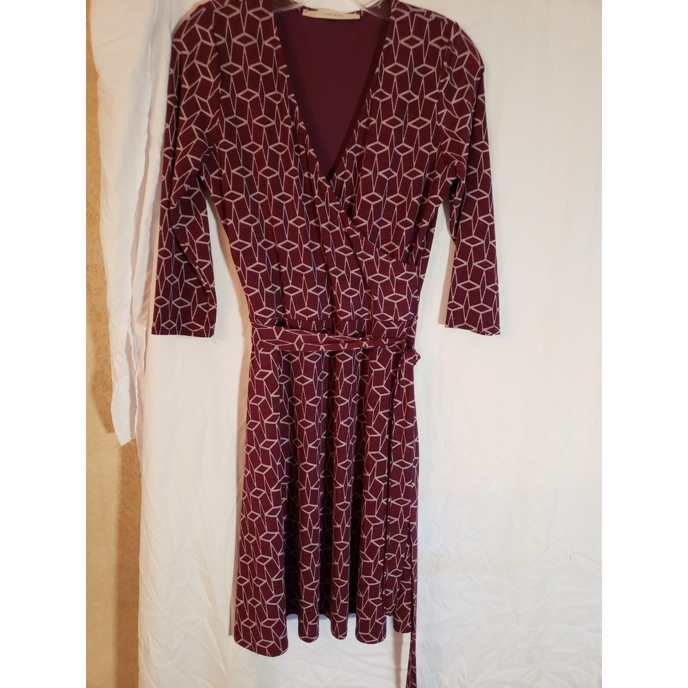 Women's 41 Hawthorn Purple Print Long Sleeve Dress Size M